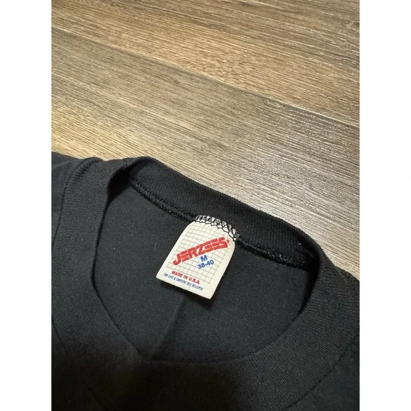 Vintage 1989 Batman Jerzees Graphic Print Black Tee Shirt Single Stitch Sz M USA - Picture 4 of 8